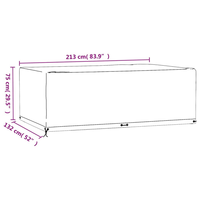 Garden Furniture Covers 2 pcs 12 Eyelets 213x132x75 cm Rectangular