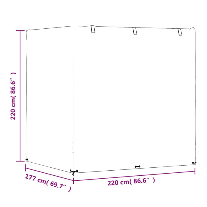 Swing Bench Covers 2 pcs 12 Eyelets 220x177x220 cm Polyethylene