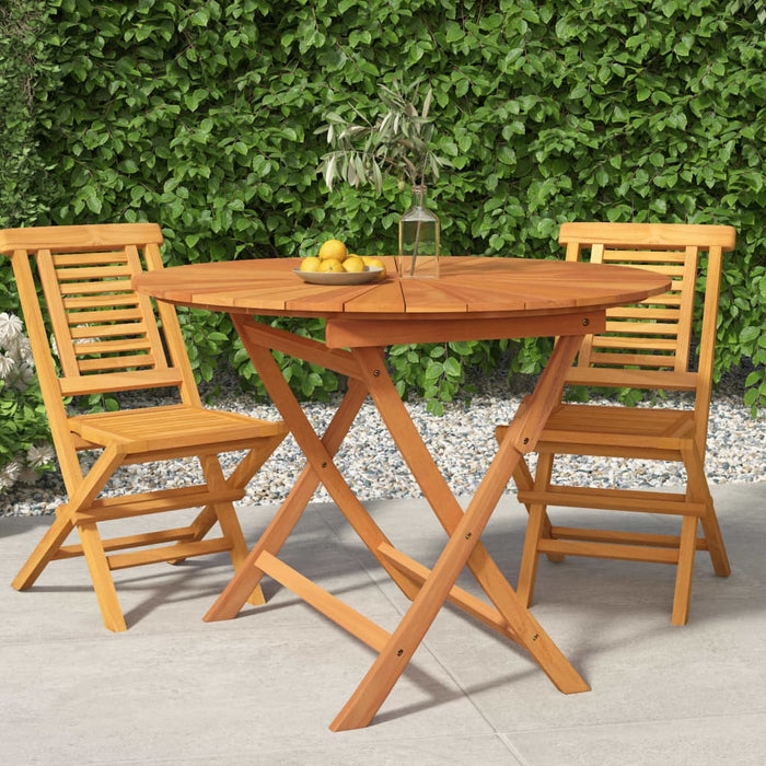 Folding Garden Table Ø 85x75 cm Solid Wood Teak