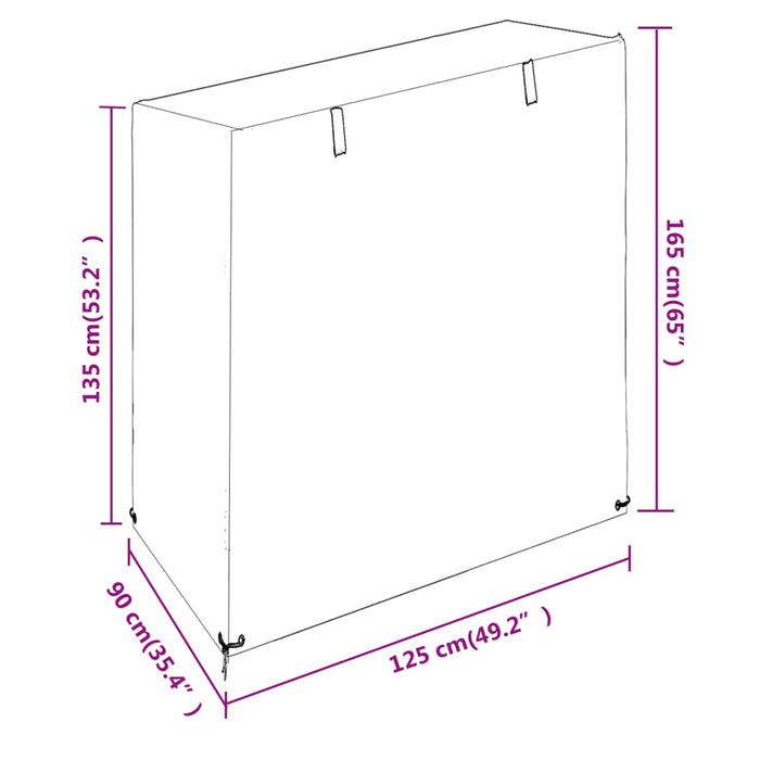 Чехол для скамейки-качалки 8 люверсов 125x90x135/165 см Полиэтилен