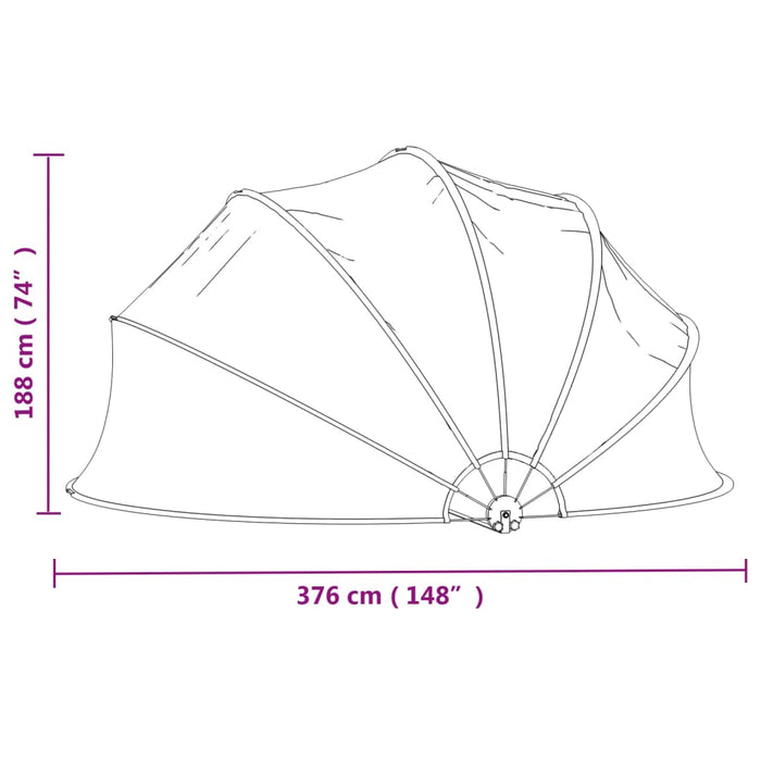 Pool Dome Round 376x188 cm PVC