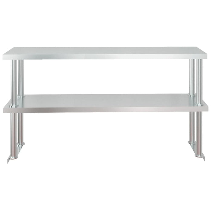 Kitchen Work Table with Overshelf 120x60x145 cm Stainless Steel