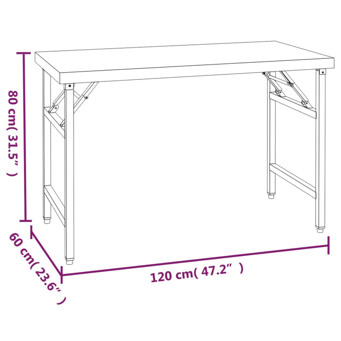 Kitchen Work Table with Overshelf 120x60x145 cm Stainless Steel