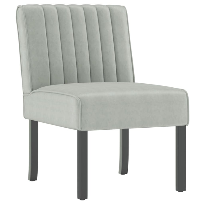 Slipper Chair Light Grey Velvet