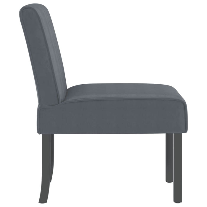 Slipper Chair Dark Grey Velvet