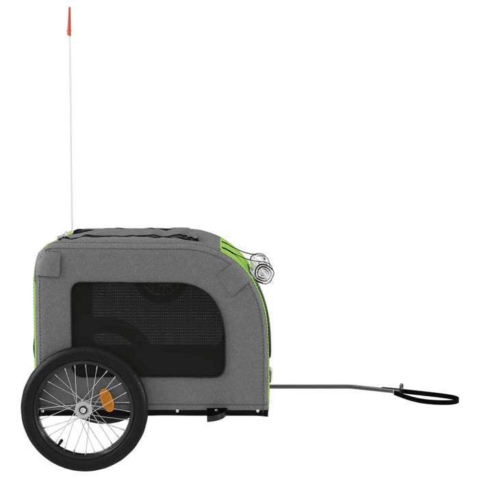 Pet Bike Trailer Green and Grey Oxford Fabric and Iron