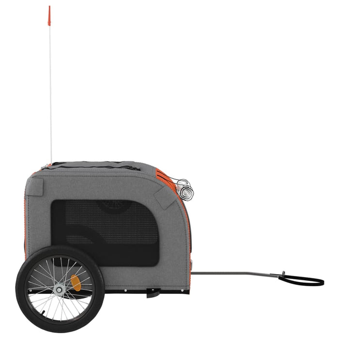 Pet Bike Trailer Orange and Grey Oxford Fabric&Iron