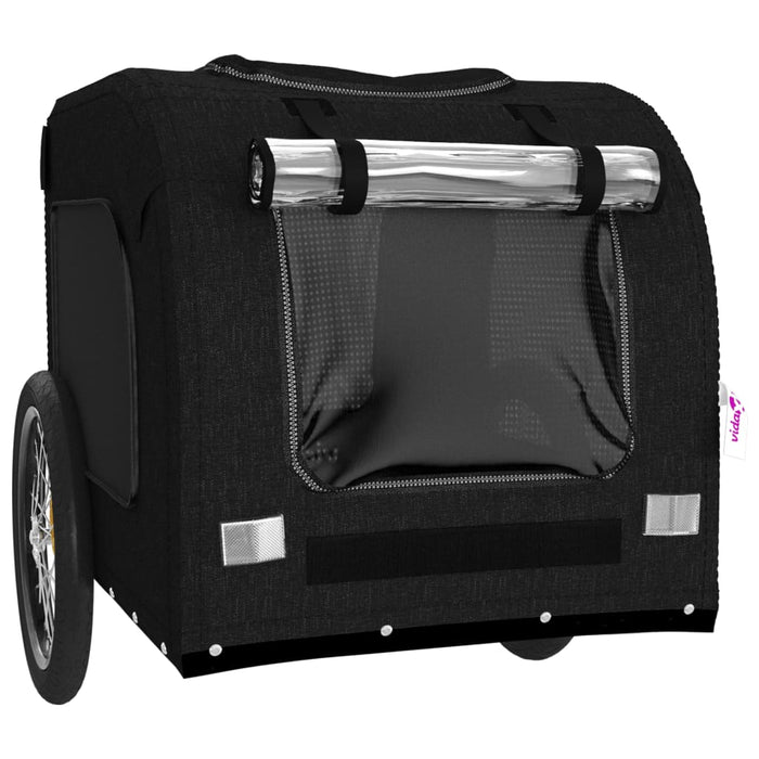 Pet Bike Trailer Black Oxford Fabric and Iron