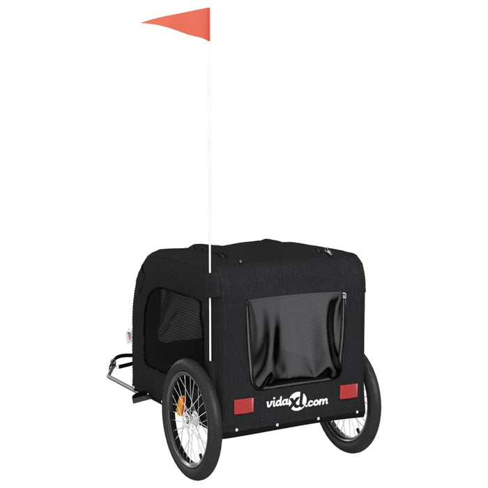 Pet Bike Trailer Black Oxford Fabric and Iron