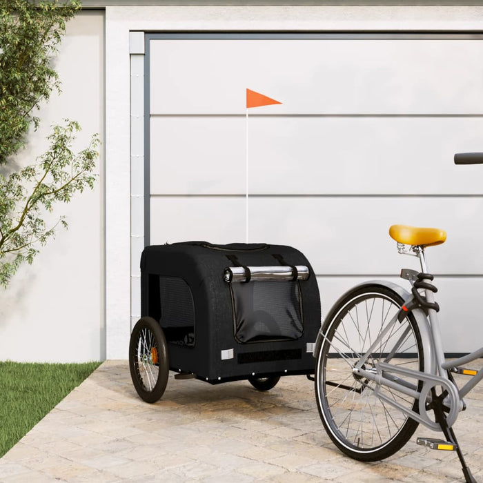 Pet Bike Trailer Black Oxford Fabric and Iron