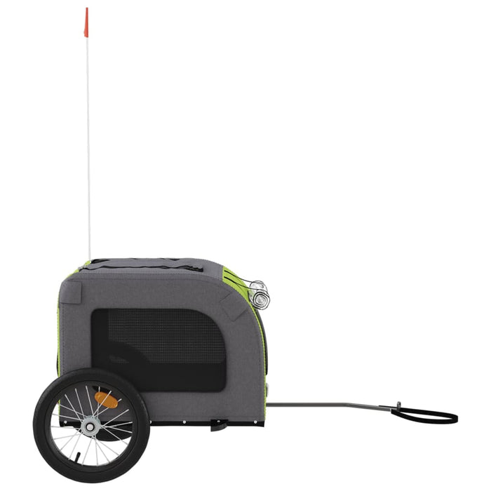 Pet Bike Trailer Green and Grey Oxford Fabric&Iron