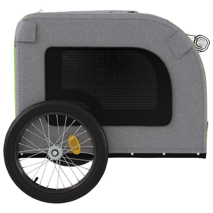 Pet Bike Trailer Green and Grey Oxford Fabric&Iron