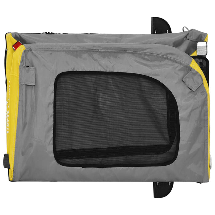 Pet Bike Trailer Yellow and Grey Oxford Fabric and Iron