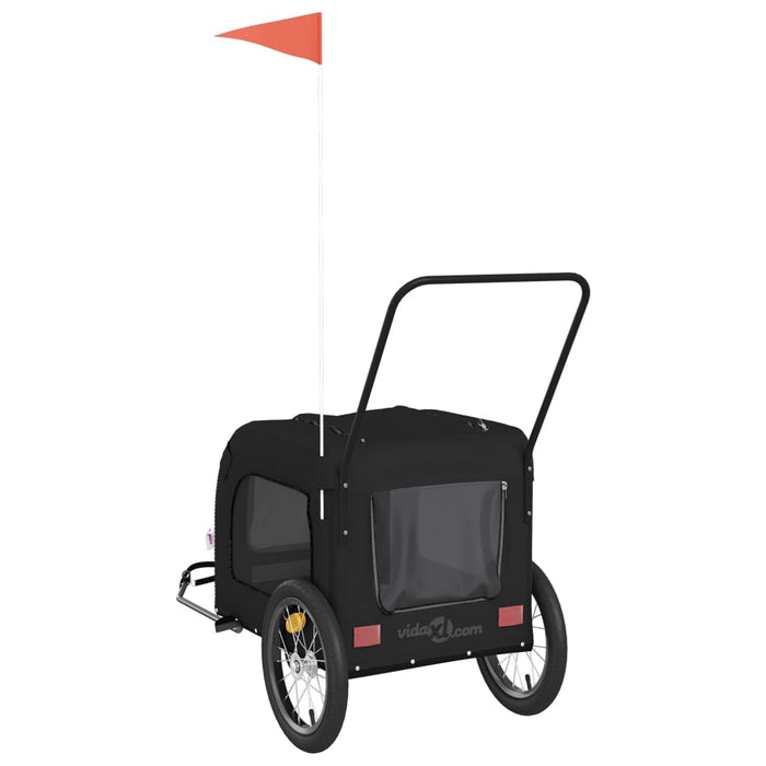 Pet Bike Trailer Black Oxford Fabric and Iron