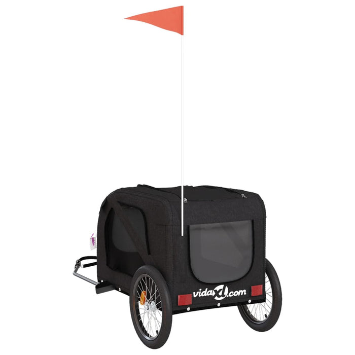 Pet Bike Trailer Black Oxford Fabric and Iron