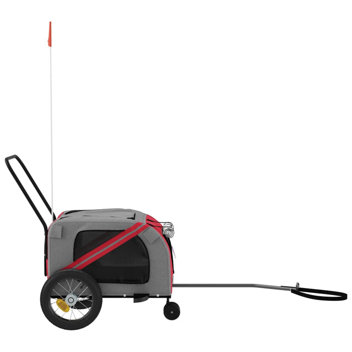 Pet Bike Trailer Red and Black Oxford Fabric and Iron