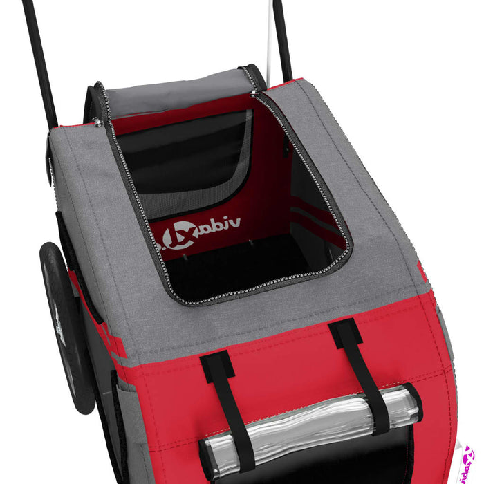 Pet Bike Trailer Red and Black Oxford Fabric and Iron