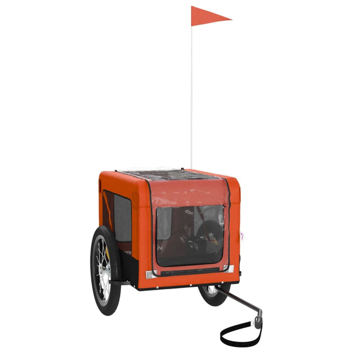 Pet Bike Trailer Orange and Black Oxford Fabric&Iron