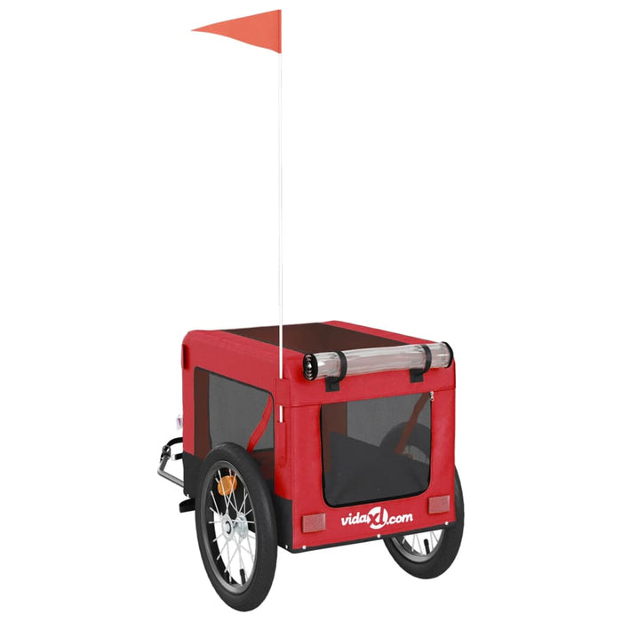 Pet Bike Trailer Red and Black Oxford Fabric&Iron