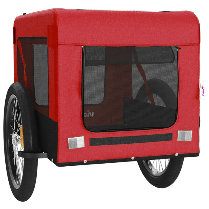 Pet Bike Trailer Red and Black Oxford Fabric&Iron