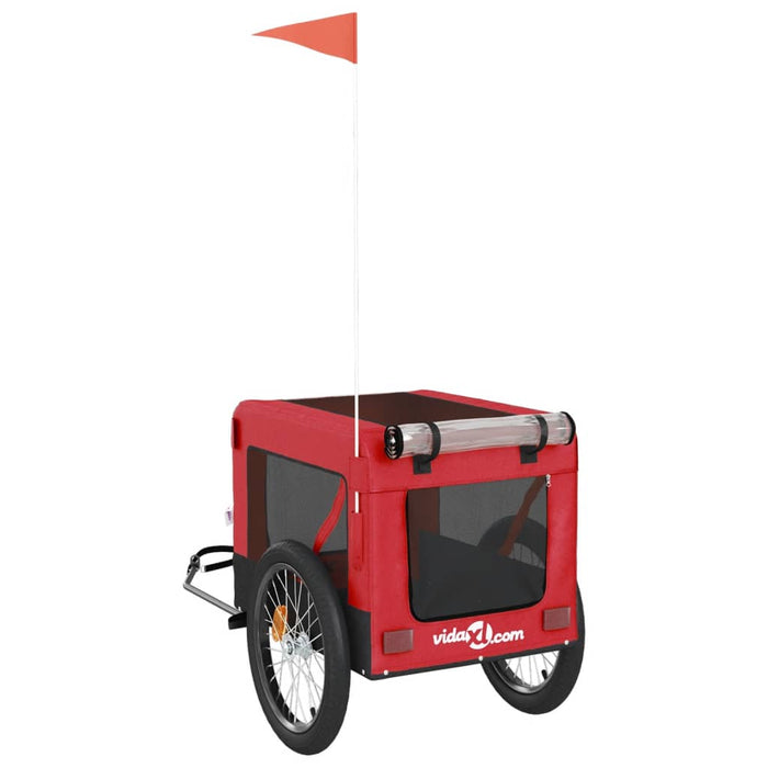 Pet Bike Trailer Red and Black Oxford Fabric&Iron