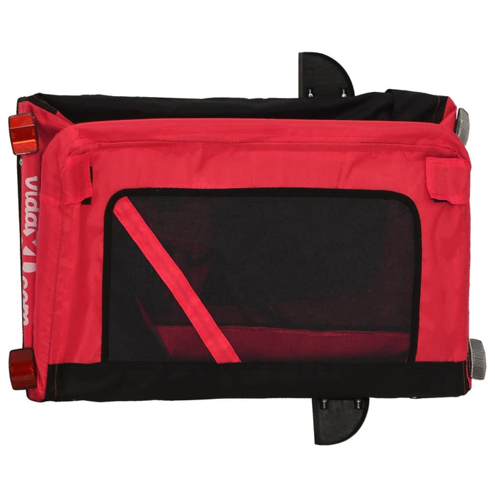 Pet Bike Trailer Red and Black Oxford Fabric&Iron