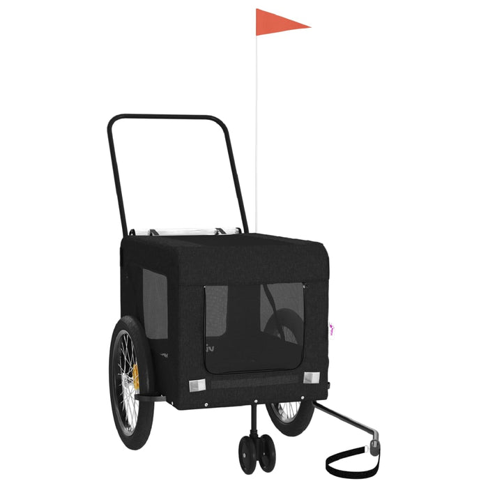 Pet Bike Trailer Black Oxford Fabric and Iron