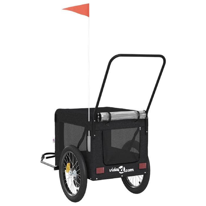 Pet Bike Trailer Black Oxford Fabric and Iron