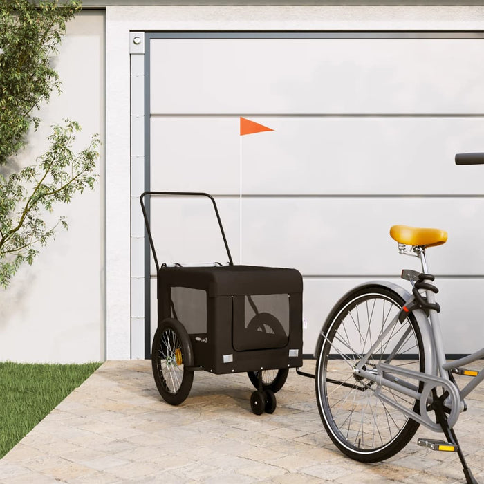 Pet Bike Trailer Black Oxford Fabric and Iron