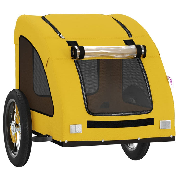 Pet Bike Trailer Yellow Oxford Fabric and Iron