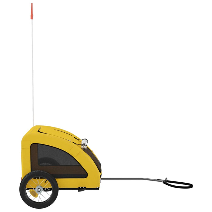 Pet Bike Trailer Yellow Oxford Fabric and Iron