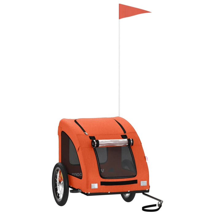 Pet Bike Trailer Orange Oxford Fabric and Iron