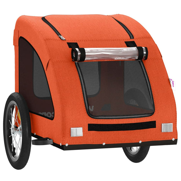 Pet Bike Trailer Orange Oxford Fabric and Iron