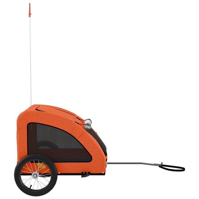 Pet Bike Trailer Orange Oxford Fabric and Iron