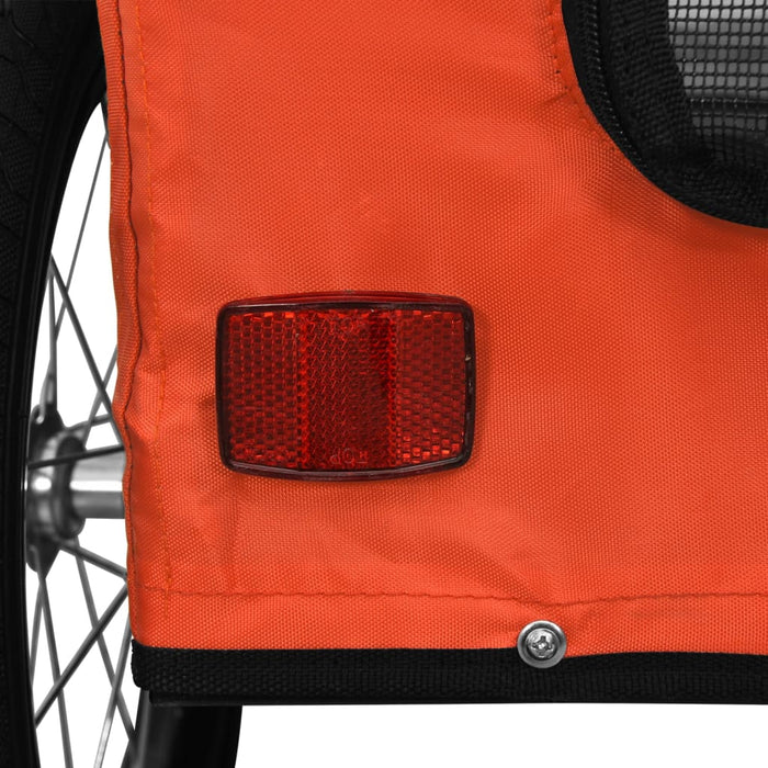 Pet Bike Trailer Orange Oxford Fabric and Iron