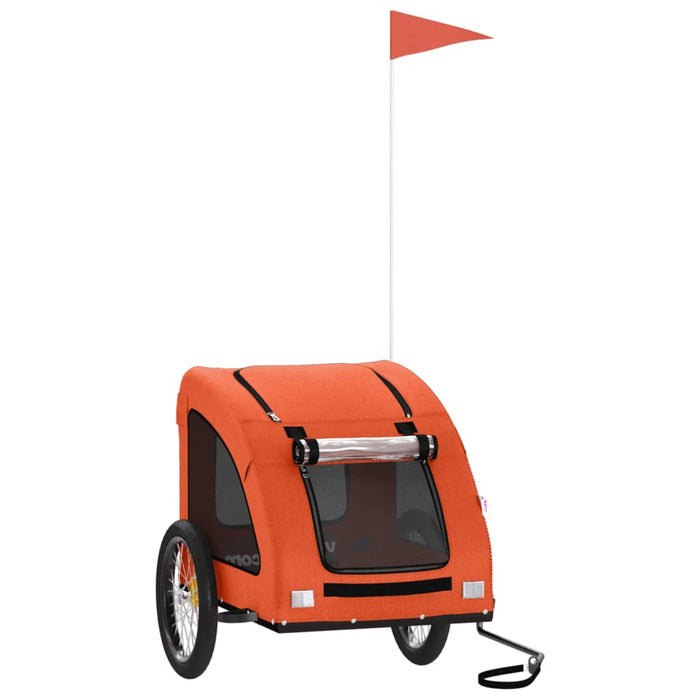 Pet Bike Trailer Orange Oxford Fabric and Iron