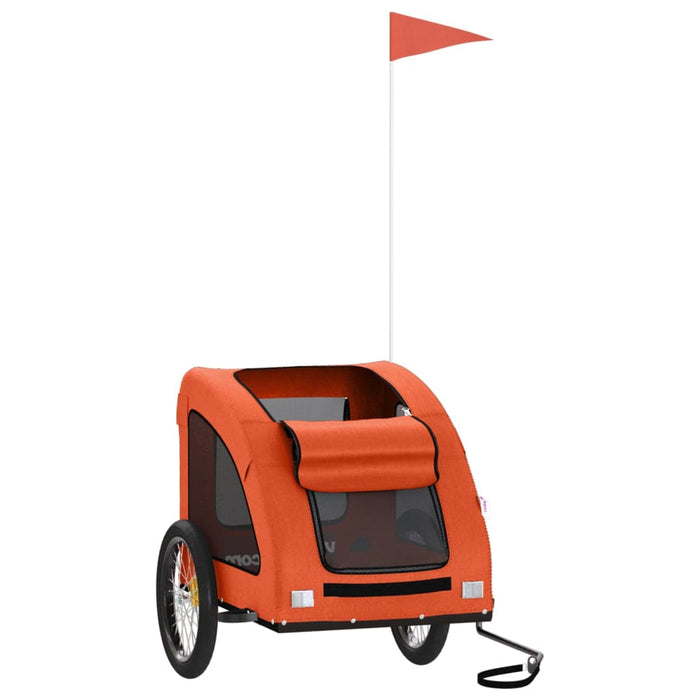 Pet Bike Trailer Orange Oxford Fabric and Iron