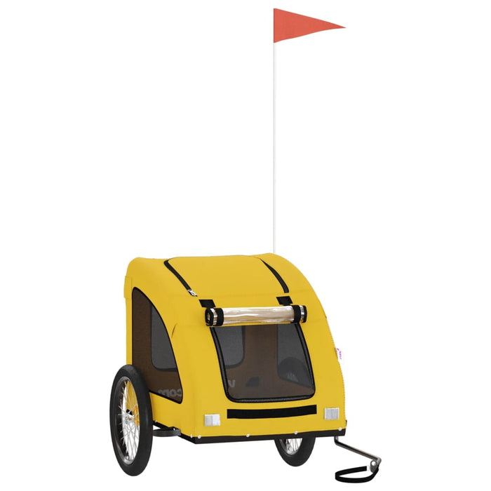 Pet Bike Trailer Yellow Oxford Fabric and Iron