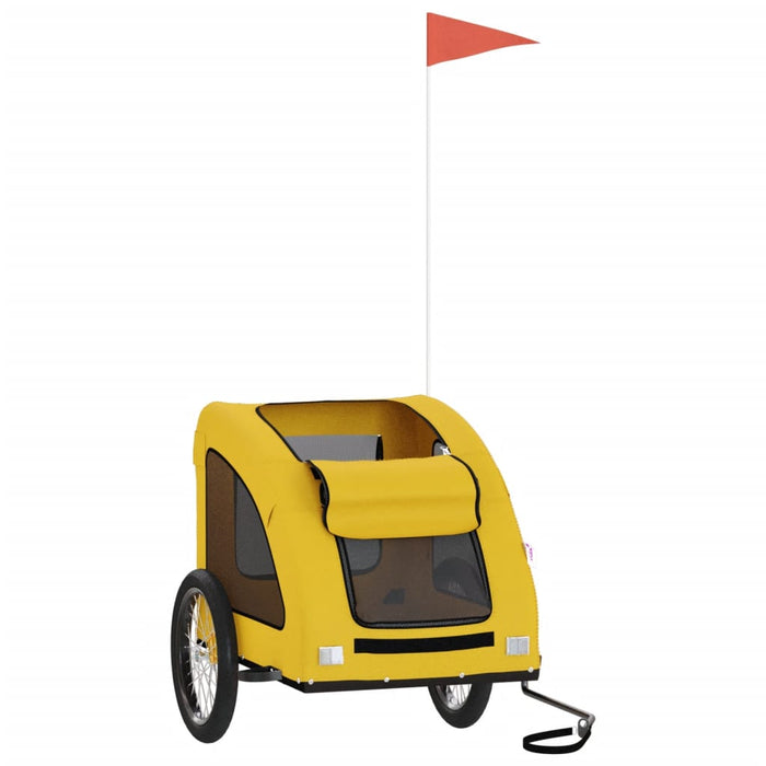 Pet Bike Trailer Yellow Oxford Fabric and Iron