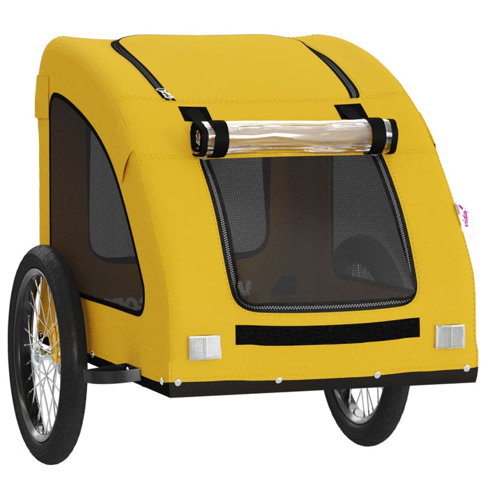 Pet Bike Trailer Yellow Oxford Fabric and Iron