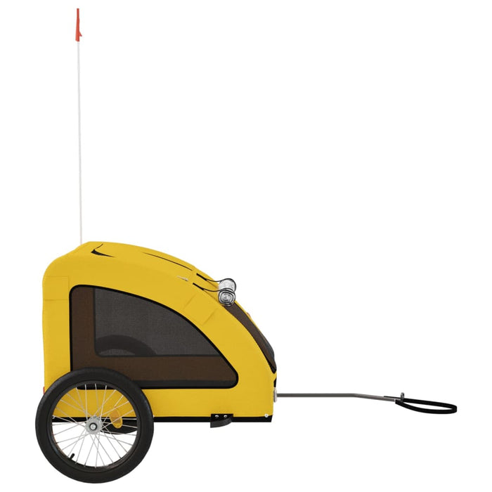 Pet Bike Trailer Yellow Oxford Fabric and Iron