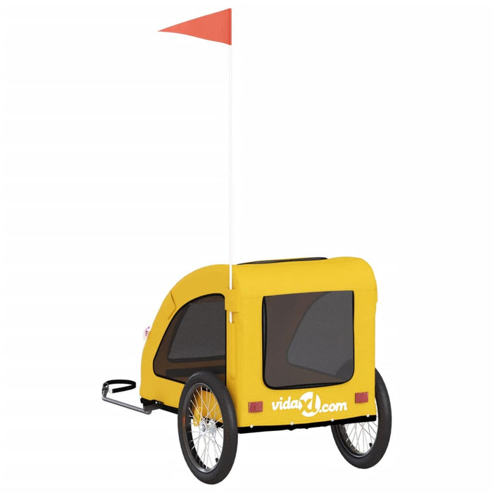 Pet Bike Trailer Yellow Oxford Fabric and Iron