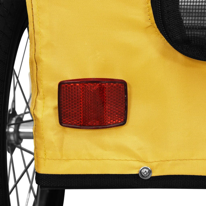 Pet Bike Trailer Yellow Oxford Fabric and Iron