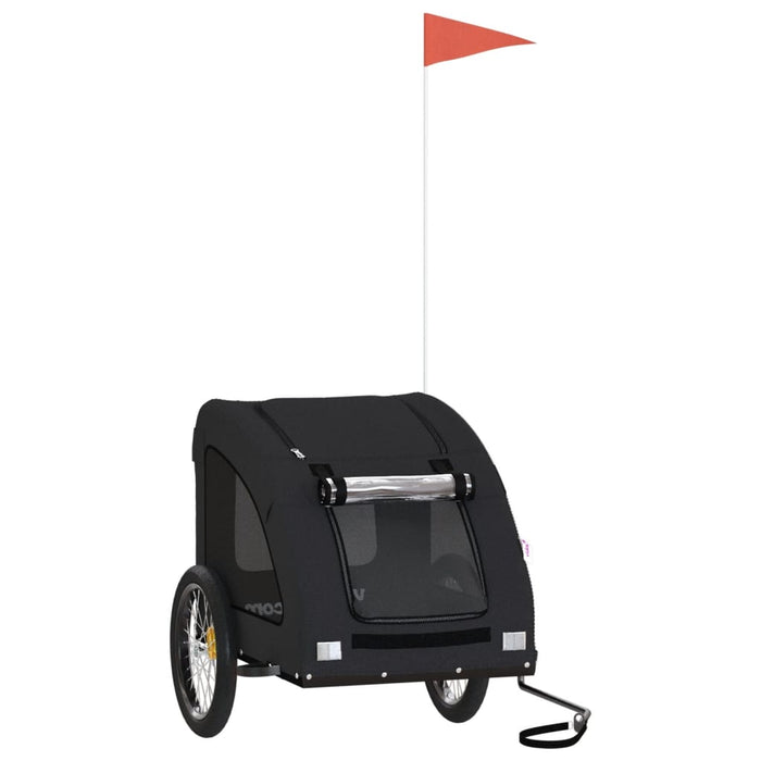 Pet Bike Trailer Black Oxford Fabric and Iron