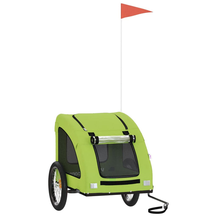 Pet Bike Trailer Green Oxford Fabric and Iron