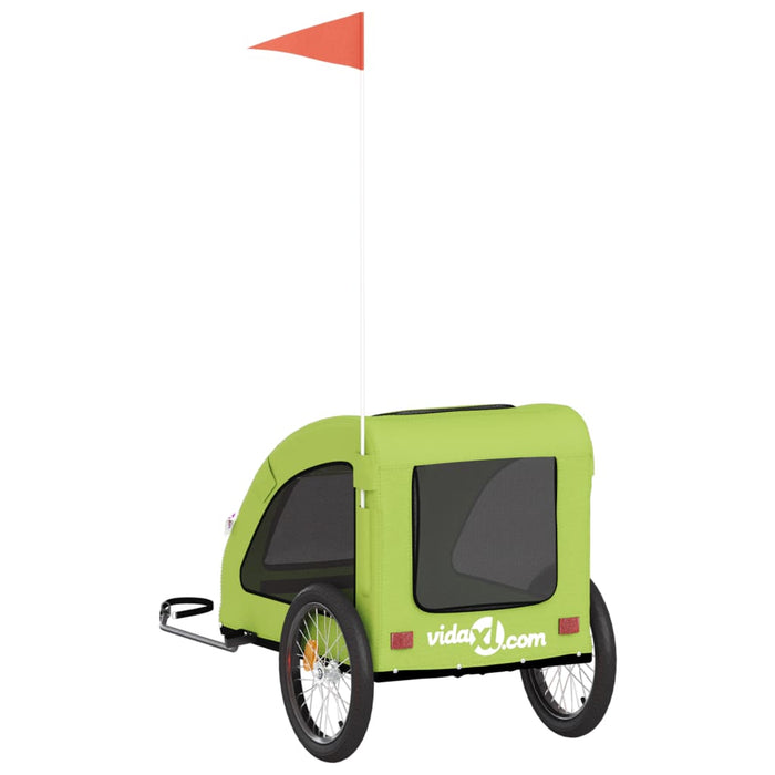 Pet Bike Trailer Green Oxford Fabric and Iron