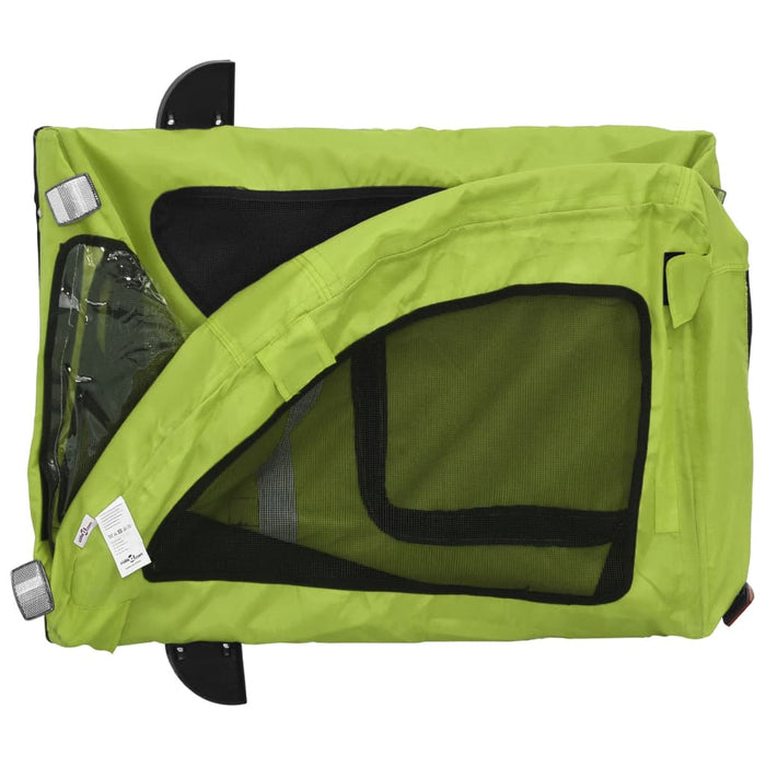 Pet Bike Trailer Green Oxford Fabric and Iron