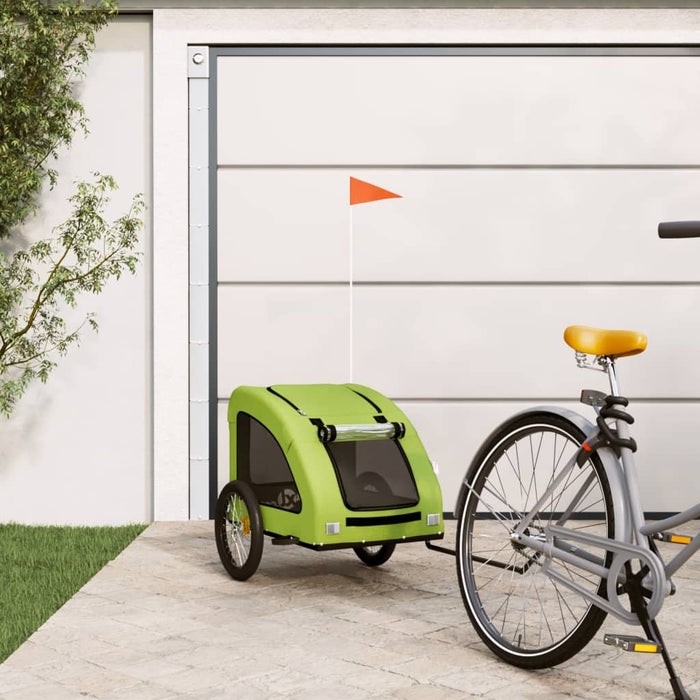 Pet Bike Trailer Green Oxford Fabric and Iron