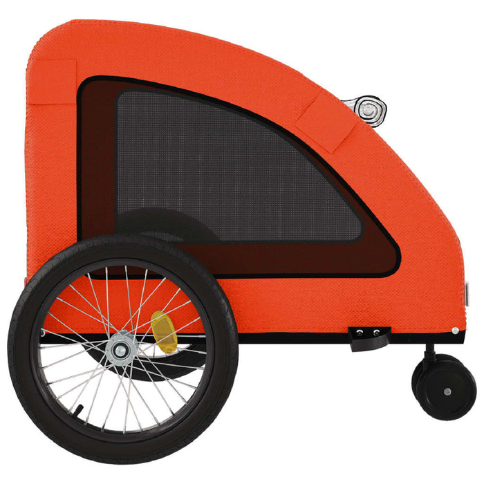 Pet Bike Trailer Orange and Grey Oxford Fabric and Iron