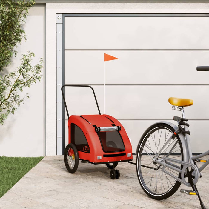 Pet Bike Trailer Orange and Grey Oxford Fabric and Iron